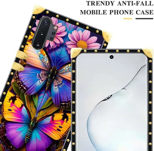 Miniatura 2 de Funda compatible con Samsung Galaxy Note 10 Plus, hermosa mariposa para mujeres y niñas, TPU suave a prueba de golpes, funda cuadrada protectora