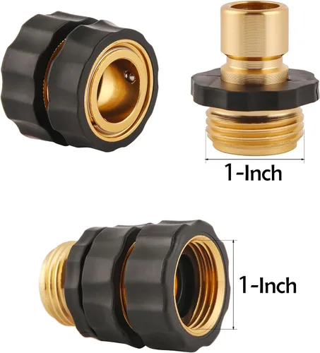 Miniatura 2 de Conector rápido de manguera de jardín de 3/4 pulgadas, accesorios de manguera de conexión rápida macho y hembra, juego de 2