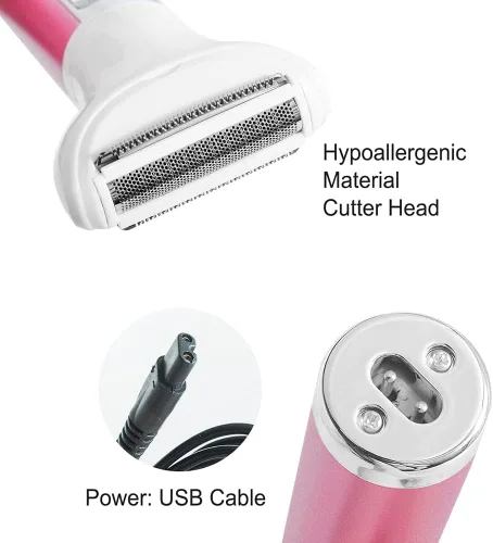 Miniatura 7 de Maquinilla de afeitar eléctrica 5 en 1 para mujeres, eliminación de vello corporal, nariz, afeitadoras faciales, cejas, piernas, axilas, área