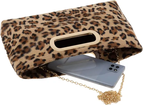 Miniatura 6 de Bolso de mano con asa superior de piel sintética y estampado de leopardo
