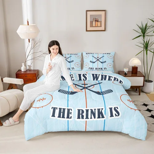 Miniatura 29 de Homewish Juego de edredón de juegos deportivos de pelota, tamaño twin, juego de ropa de cama de béisbol y baloncesto, 2 piezas para niños