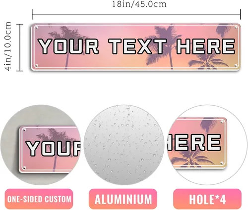 Miniatura 5 de Letrero de calle personalizado de metal con texto de nombre, letreros de carretera personalizados para exteriores, divertidos letreros de calle de 4