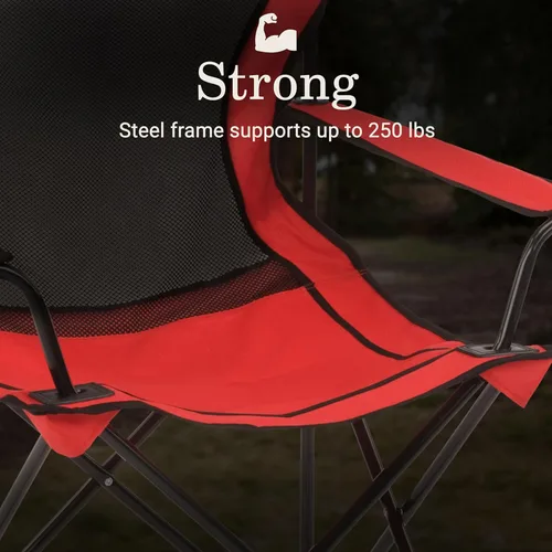 Miniatura 2 de Coleman Silla de Camping Quad de Malla Broadband con Bolsa de Transporte y Portavasos, Respaldo de Malla Refrescante con Brazos Ajustables, Ideal