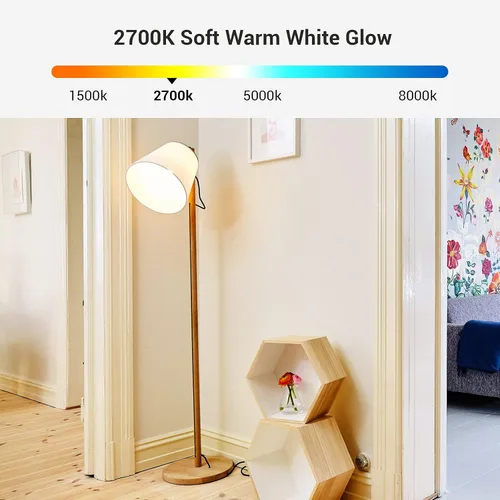 Miniatura 4 de DEWENWILS Bombilla LED GU24, equivalente a 60 W, bombillas regulables de 2 puntas, blanco cálido de 2700 K, 9 W 800 lúmenes, bombillas en forma A19