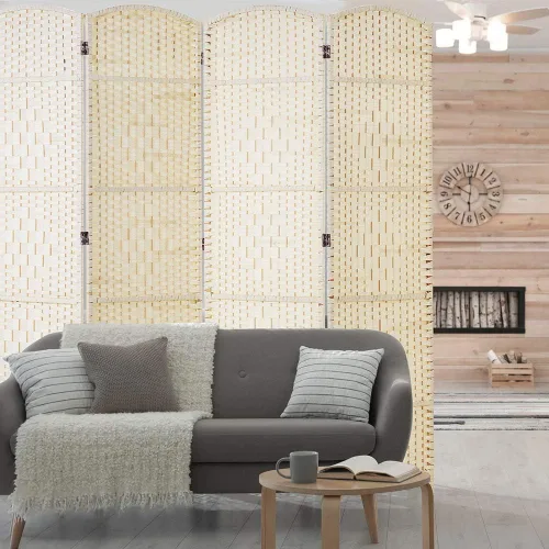 Miniatura 6 de Divisores de habitación de 6 pies de alto, pantalla de privacidad independiente extra ancha con fibra tejida de diamante, divisor de pared