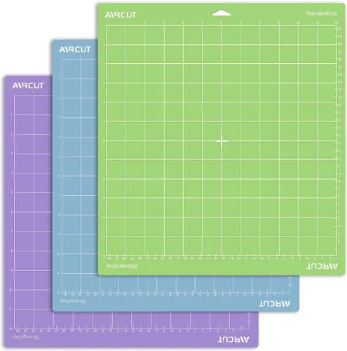 AIRCUT - Alfombrilla de corte para Cricut Maker 3/Maker 4/Maker/Explore 3/4/Air 2/Air/One (12 x 12 pulgadas, agarre estándar, agarre ligero, agarre