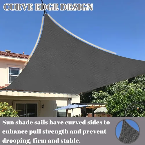 Miniatura 3 de Cool Area Toldo parasol rectangular de 10x20 pies, toldo de sombra para patio, jardín, cubierta de sombra al aire libre para terraza, color gris