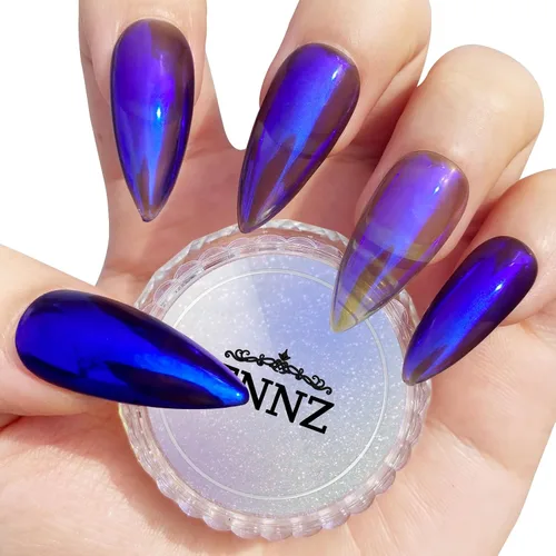 Miniatura 9 de FNNZ Chrome Nail Powder, Aurora Mirror Effect Unicorn Chrome Nail Powder, Mermaid Nail Chrome Powder for Nail Art Decoration, Light-Changing Pigment