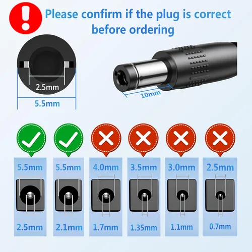 Miniatura 2 de Fuente de alimentación de 12V 0.5A 500mA AC 100 ~ 240V a DC 12V 500mA 6W Adaptador 12V 0.5A Transformador para sistema de vigilancia CCTV Luz