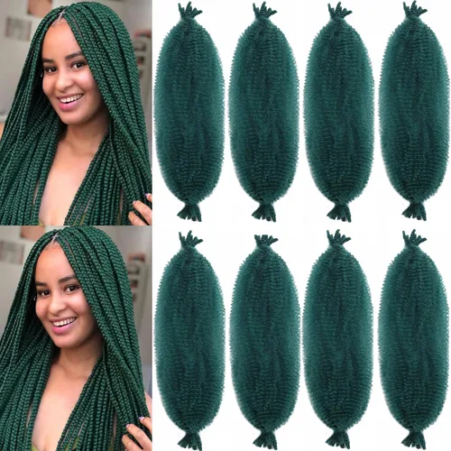 Miniatura 23 de Cabello afro Twist morado degradado de 16 pulgadas, cabello Marley pre-separado para rastas suaves, cabello trenzado Marley Twist Ombre Kinky Spring
