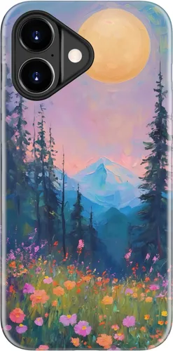 Miniatura 71 de Funda para iPhone 12 Mini, compatible con carga inalámbrica, protección de doble capa con elegante diseño de flores silvestres, silicona suave +