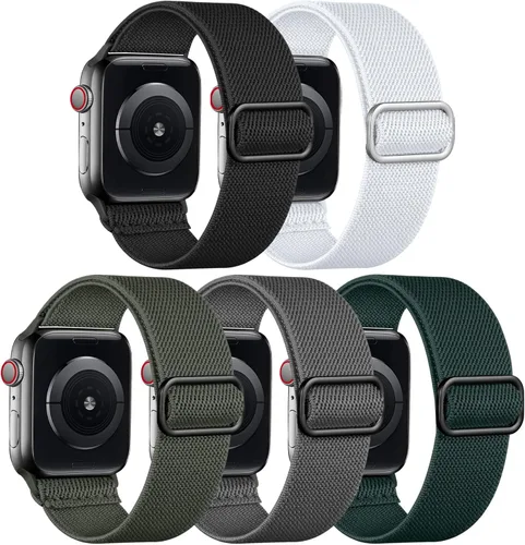 Miniatura 13 de Adorve Correa elástica compatible con Apple Watch Bands Ultra 3/2/1 de 49 mm, 46 mm, 45 mm, 44 mm, 42 mm, 41 mm, 40 mm, 38 mm, para hombres