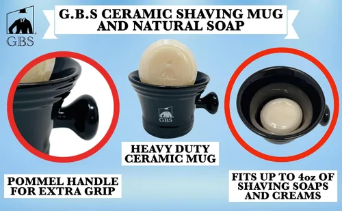 Miniatura 5 de G.B.S Kit de afeitado en húmedo para afeitado recto, juego de regalo de aseo de afeitado clásico para hombres, incluye: maquinilla de afeitar
