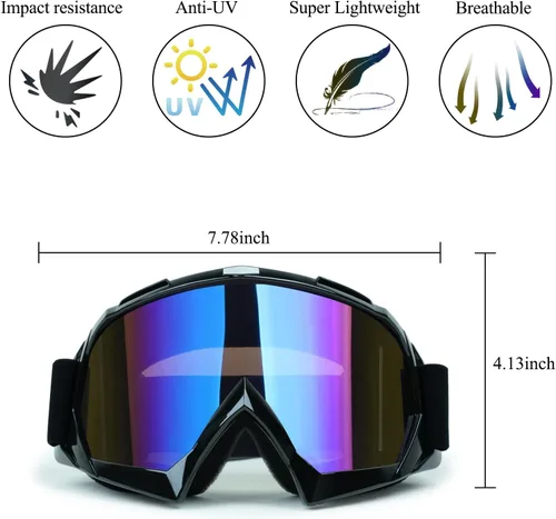 Miniatura 2 de Gafas para Bicicleta de Tierra ATV Gafas de Motocicleta Paquete de 2 Gafas de Motocross para Adultos Hombres Mujeres Jóvenes Niños Gafas de Casco