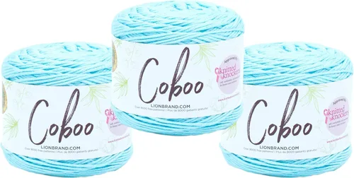 Miniatura 55 de Lion Brand Yarn Coboo, hilo suave para tejer, hacer ganchillo y manualidades, Vanilla Blossom, paquete de 3 Flor de vainilla