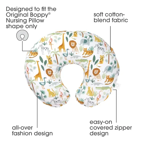 Miniatura 2 de Boppy - Funda de almohada de lactancia, vida silvestre colorida, mezcla de algodón, se adapta al soporte original para lactancia, alimentación