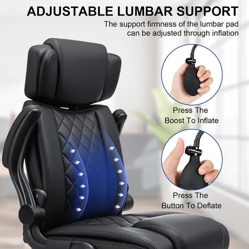 Miniatura 3 de VANSPACE Silla de oficina ejecutiva con soporte lumbar ajustable y reposacabezas Silla ergonómica de computadora de 440 libras, cómoda silla