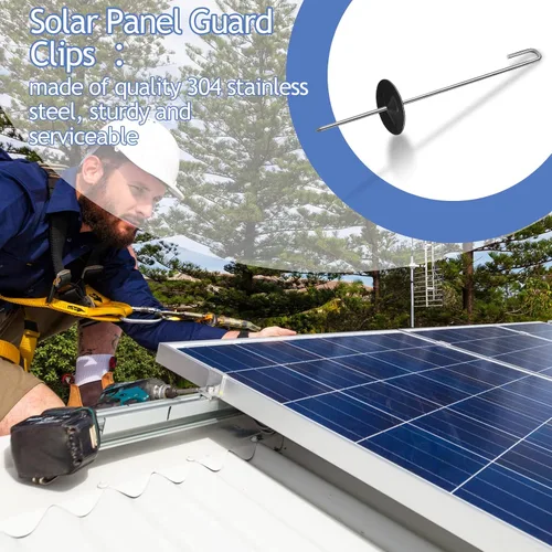 Miniatura 4 de Clips de protección de panel solar, kit de rollo de animales, clips de sujeción de acero inoxidable para panel solar, alambre de pájaro, valla