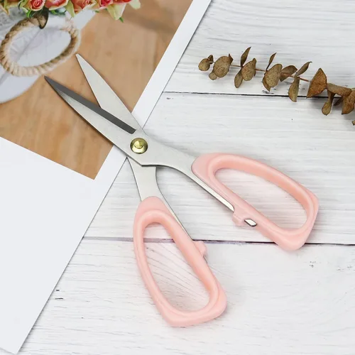 Miniatura 2 de Tijeras multiusos de 8 pulgadas resistentes ergonómicas y cómodas tijeras afiladas para oficina, hogar y hogar (rosa)