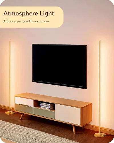 Miniatura 4 de EDISHINE Lámpara de pie LED de esquina, moderna luz delgada y regulable, altura ajustable, lámpara alta minimalista de 57.5 pulgadas para sala