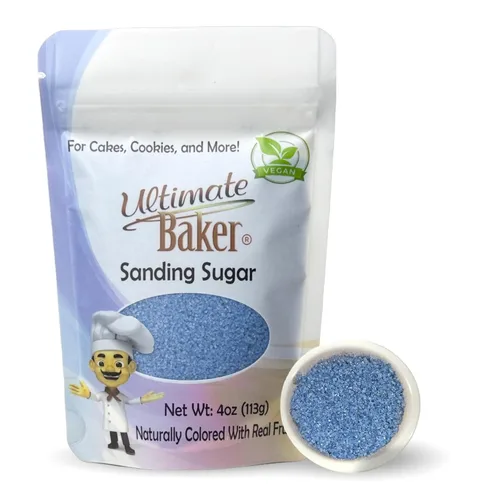 Ultimate Baker - Azúcar de lijado, azul cielo - Azúcar vibrante de color natural para hornear y decorar, perfecto para espolvorear pasteles, postres