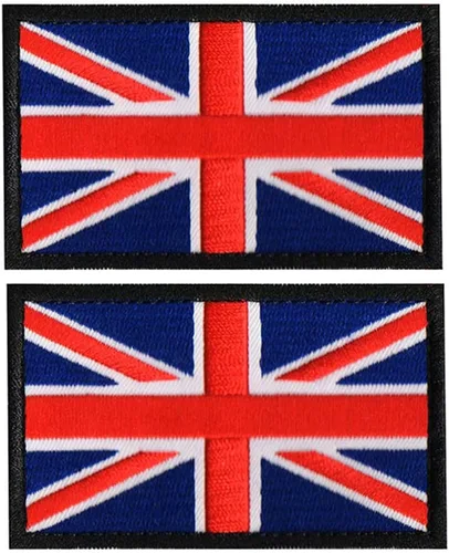 Miniatura 9 de 2 piezas tácticas de la Gran Unión Británica Jack bordado apliques parche bandera de Inglaterra Reino Unido coser en la moral brazalete insignia