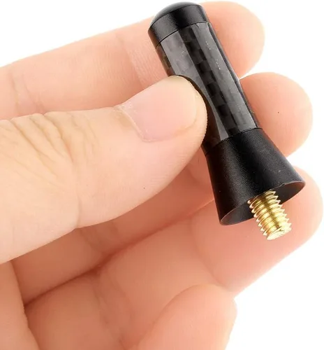 Miniatura 9 de Antena de radio para automóvil, 1.38 pulgadas, tornillo de fibra de carbono, antena corta para vehículo, camión, radio de aluminio, para decoración