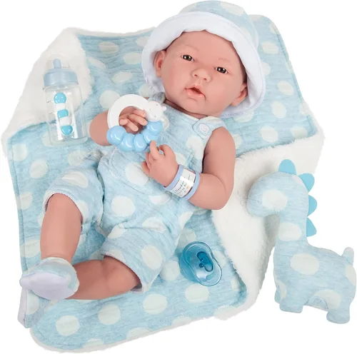 Miniatura 5 de JC Toys La Newborn Muñeca bebé de vinilo completo anatómicamente correcta de 15" de niño en azul y accesorios de lujo, diseñada por Berenguer., Azul