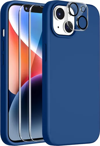 Miniatura 9 de Funda 5 en 1 para iPhone 13 de 6.1 pulgadas, con 2 protectores de pantalla + 2 protectores de lente de cámara, funda protectora delgada de silicona