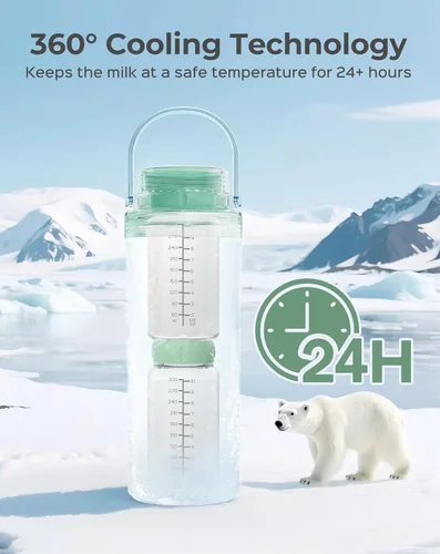 Miniatura 3 de Xaproo Botella enfriadora de leche materna de 22 onzas, enfriador de leche materna con enfriamiento de 360° durante 24 horas, enfriador de leche