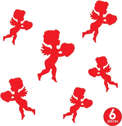Miniatura 2 de Beistle Papel Cupido Rojo Surtido Siluetas Decoración, 6 unidades, Paquete de 1