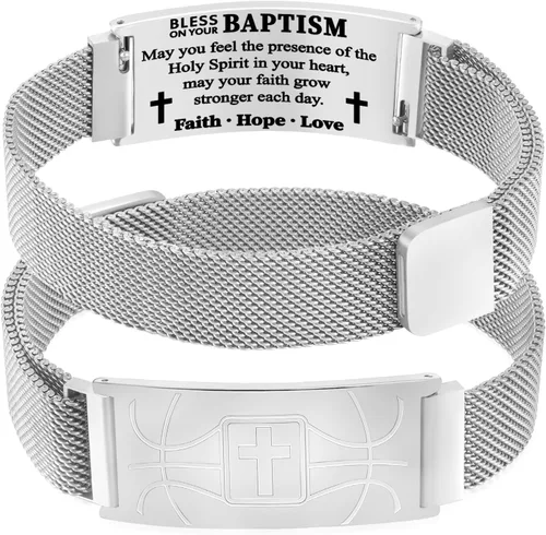Miniatura 31 de Regalos de graduación, pulsera de fútbol, fútbol, baloncesto, béisbol, regalos de pulsera, pulseras de cruz de fe para hombres, bautismo, primera