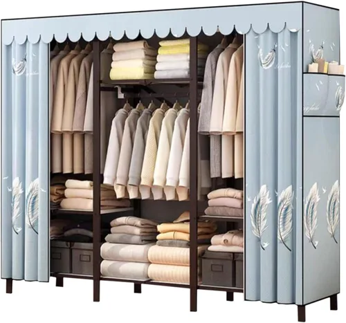 Miniatura 23 de large closets Folding Closet with Cloth Cover Clothes Closet Portable Wardrobe Closet Metal Iron Frame Closets for Bedroom Large Closet Space-saving