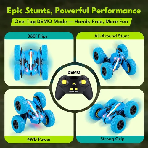 Miniatura 3 de Threeking - Coches a control remoto, juguetes de autos RC para niños y niñas de 6 a 12 años, baterías modulares USB-C mejoradas, auto de acrobacias