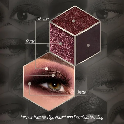 Miniatura 7 de Paleta de sombra de ojos ahumada negra, Midnight Masquerade 21 colores – Espectro de sombra de ojos negra mate brillante brillante para maquillaje