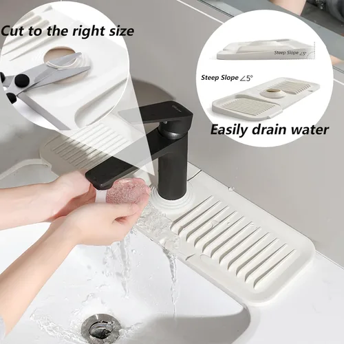 Miniatura 3 de Protector contra salpicaduras de silicona para fregadero de cocina, bandeja colectora de goteo, protector de fregadero para fregadero de cocina