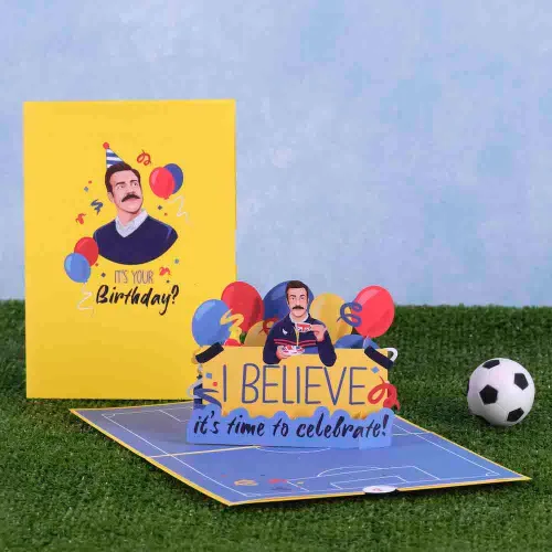 Miniatura 5 de Lovepop Tarjeta desplegable de feliz cumpleaños para ella y él, tarjetas de felicitación de cumpleaños 3D de Ted Lasso para adultos, hombres