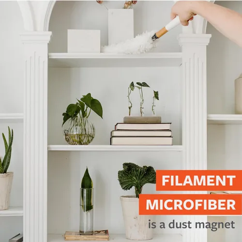 Miniatura 6 de Full Circle Dust Whisperer - Plumero de microfibra, lavable a máquina, para ventiladores de techo, persianas, muebles, color blanco