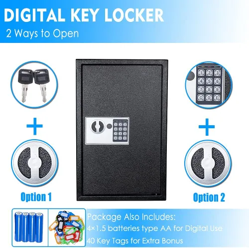 Miniatura 4 de UMEKEN Caja de llaves de montaje en pared con 40 posiciones, caja de seguridad digital para armario de automóvil con código, caja de seguridad