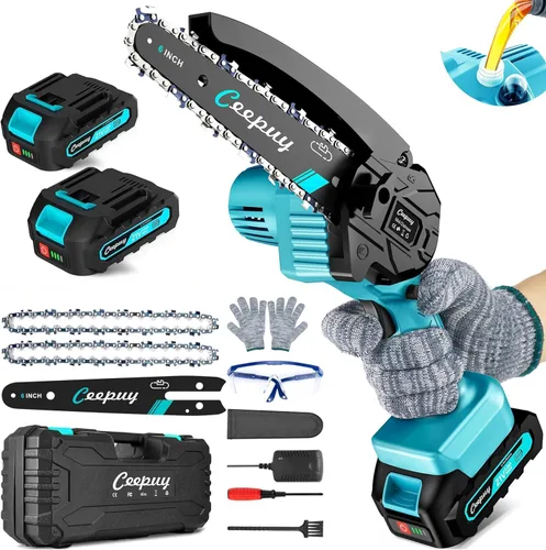 Miniatura 11 de CEEPUY Mini Motosierra Inalámbrica, [2025 Mejorada] Sierra Eléctrica Regalos para Hombres Papá Esposo Jardinero, Gadgets Geniales para Hombres 2025