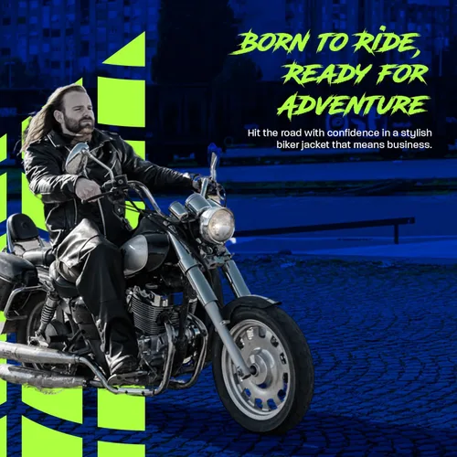 Miniatura 5 de HWK Brando - Chaqueta de cuero para motocicleta para hombre, chaqueta de cuero negro genuino con armadura CE extraíble para montar en moto