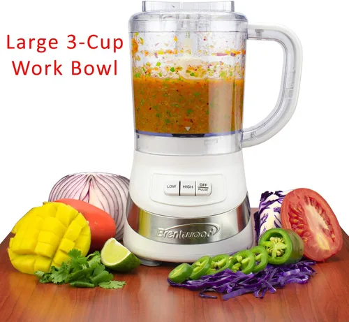 Miniatura 3 de Brentwood Appliances Procesadores de alimentos FP-549W de 3 tazas (blanco)