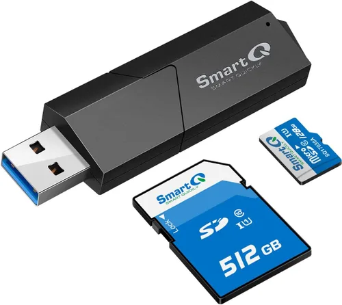 SmartQ Lector de tarjetas SD de doble ranura USB 3.0 - Lector rápido de tarjetas de memoria SD y Micro SD para cámara, fotógrafo, portátil, MacBook