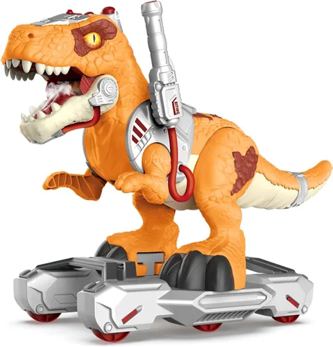 Miniatura 2 de Scooter Montable de Dinosaurio para Niños Pequeños – Juguete Eléctrico de Empujar y Montar de Piso Deslizante con Música, Luces, Rociador de Niebla