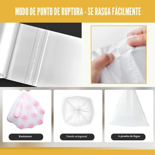Miniatura 3 de 105 unidades de bolsas de basura pequeñas, 15 litros, bolsas de basura de 4 galones para papelera - bolsas de basura sin perfume para baño, cocina