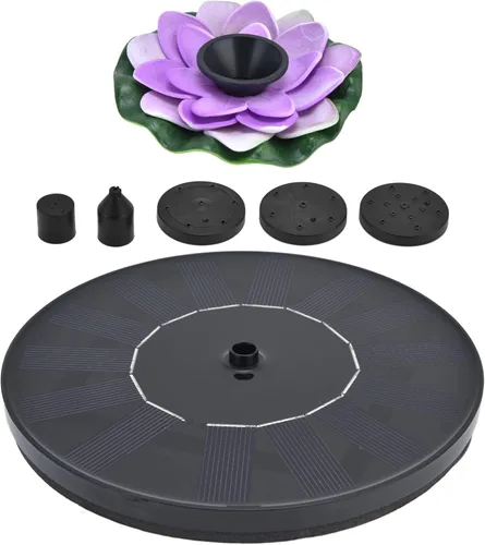 Miniatura 11 de Zerodis Bomba de fuente solar, fuente de agua solar de 4 rociadores para baños de pájaros, jardín, estanque, piscina al aire libre (rosa)