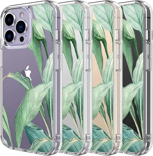 Miniatura 7 de LUHOURI Funda para iPhone 15 Pro con protector de pantalla, cubierta transparente, diseño de patrón de moda, carga inalámbrica, delgada, a prueba