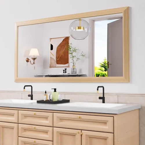 Miniatura 121 de Amorho Espejo de Baño Negro, Espejos de Pared de 24x30 Pulgadas con Marco de Metal Grueso para Sobre el Fregadero, Dormitorio, Sala de Estar