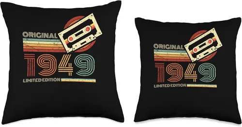 Miniatura 3 de Retro Limited Edition 1949 Cassette Tape 75th Birthday Throw Pillow