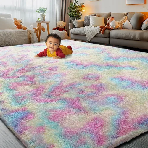 Miniatura 36 de Alfombras circulares súper suaves para niñas, castillo de princesa, tienda de campaña de 5 diámetros, alfombras circulares de área para dormitorio